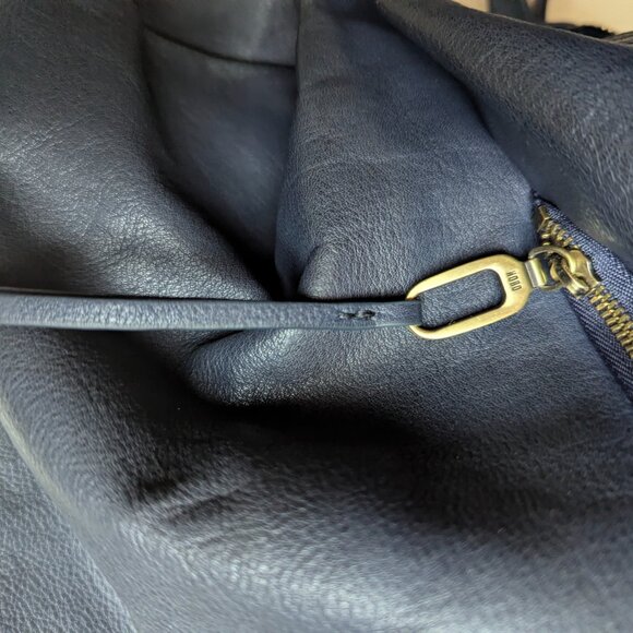 Hobo International Navy Blue Leather Vespa Convertable Backpack Satchel - Picture 5 of 15